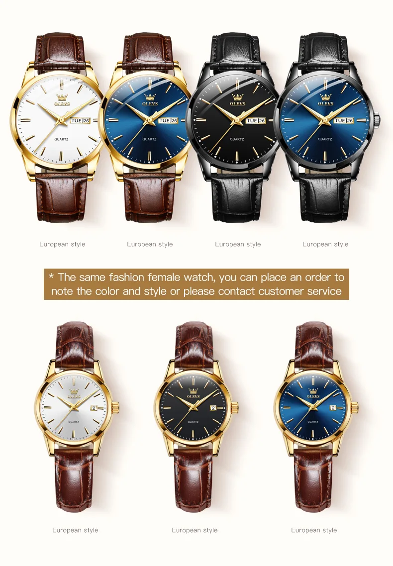 OLEVS Mens Quartz Watches Brand Luxury Casual Fashion Men's Watch For Gifts Breathable Leather Waterproof Luminous Wristwatch