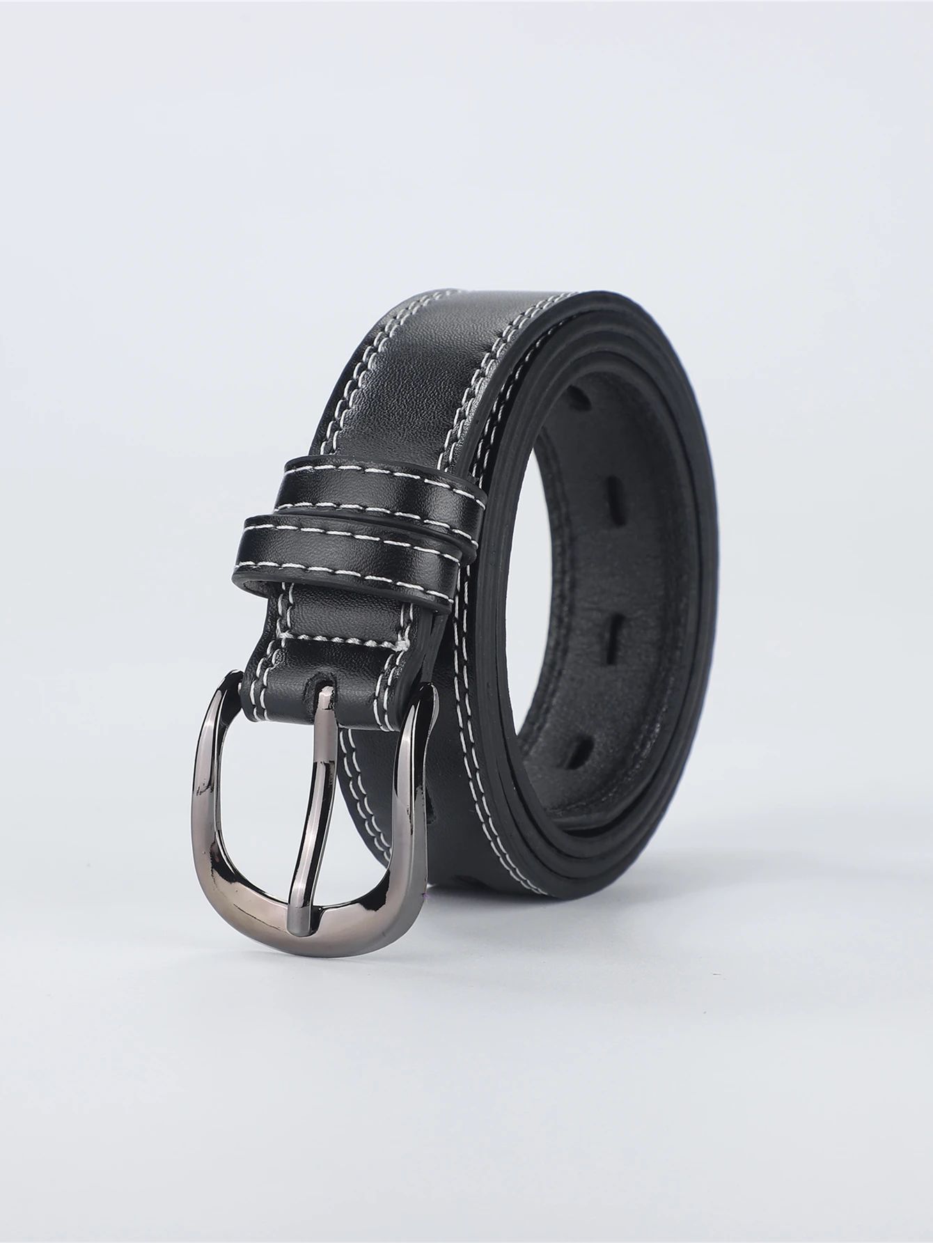 The whole body hollow belt men and women simple tie-in black jeans belt casual belt