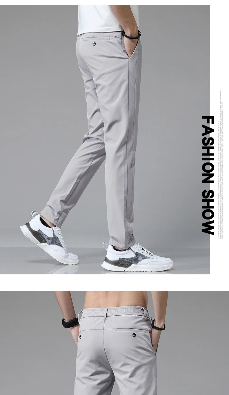 2024 Spring Summer Ultra-thin Men's Stretch Slim Straight Casual Pants High Quality Fashion Breathable Golf Sports Trousers