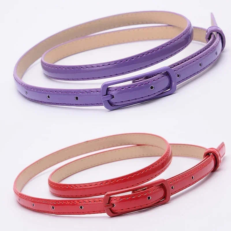 Ladies Fine Belt Japanese Word Buckle PU Belt Ladies Fashion Belt Thin Waist Skirt
