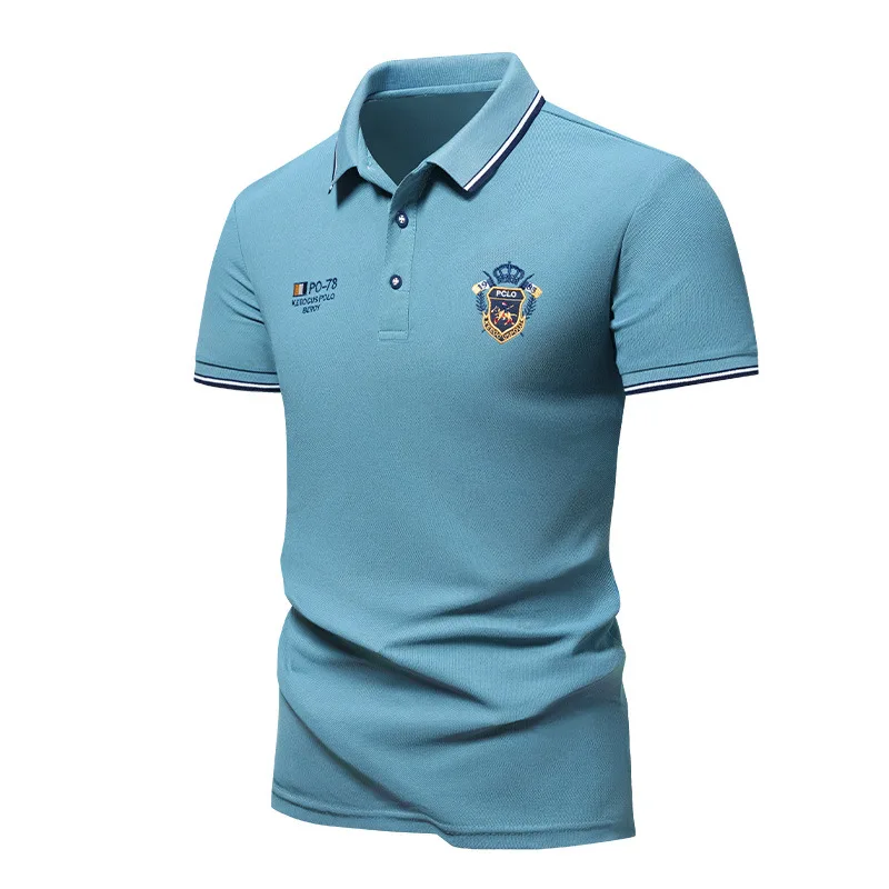 New Mens Embroidered Polo Shirts Summer Short Sleeve Shirt Luxury Top Casual Lapel T-shirt Breathable Lightweight T Shirt Homme