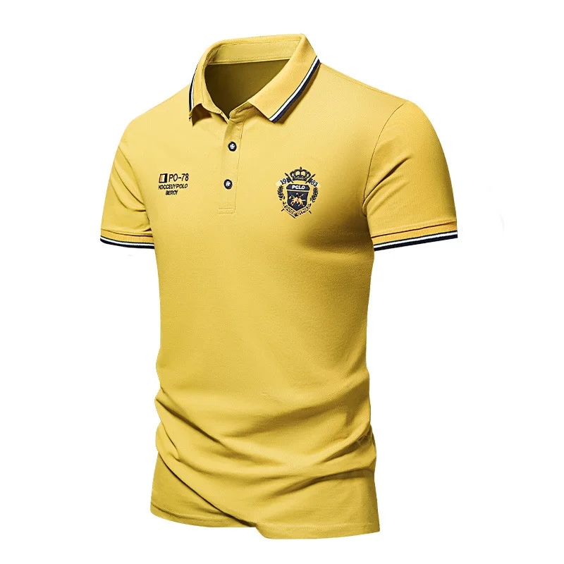 New Mens Embroidered Polo Shirts Summer Short Sleeve Shirt Luxury Top Casual Lapel T-shirt Breathable Lightweight T Shirt Homme