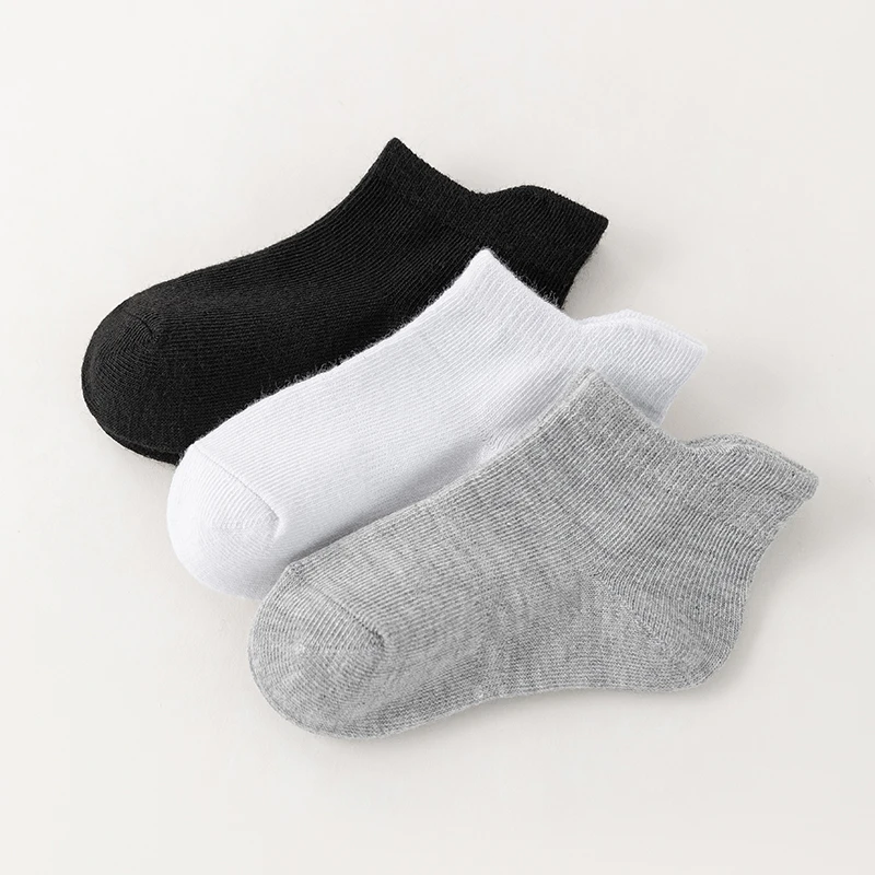 6 Pairs Kids Socks For Toddler Baby Boys Girls White Ankle Socks