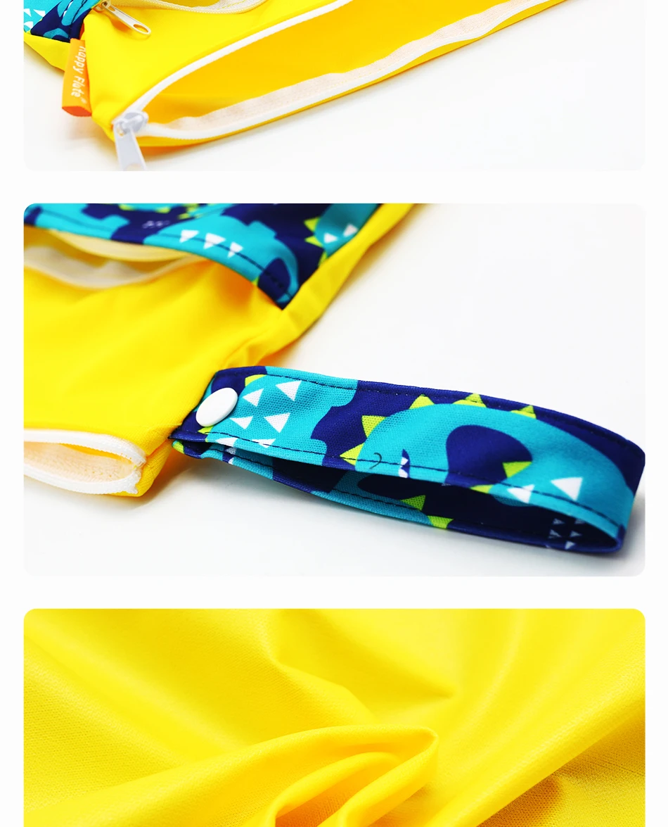 HappyFlute 1PC Portable Baby Diaper Bag Printed Waterproof Wet Dry Nappy Handbag Stroller Carry Pack Travel Wetbag With Pockets