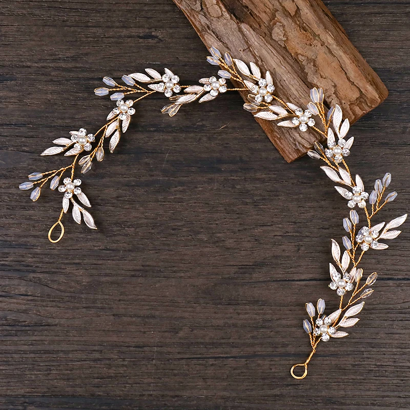2020 Wedding Hair Accessories Crystal Pearl Headband tiara Flower Headpiece Hair Vine Women Hair Jewelry Bridal Hair Accessories
