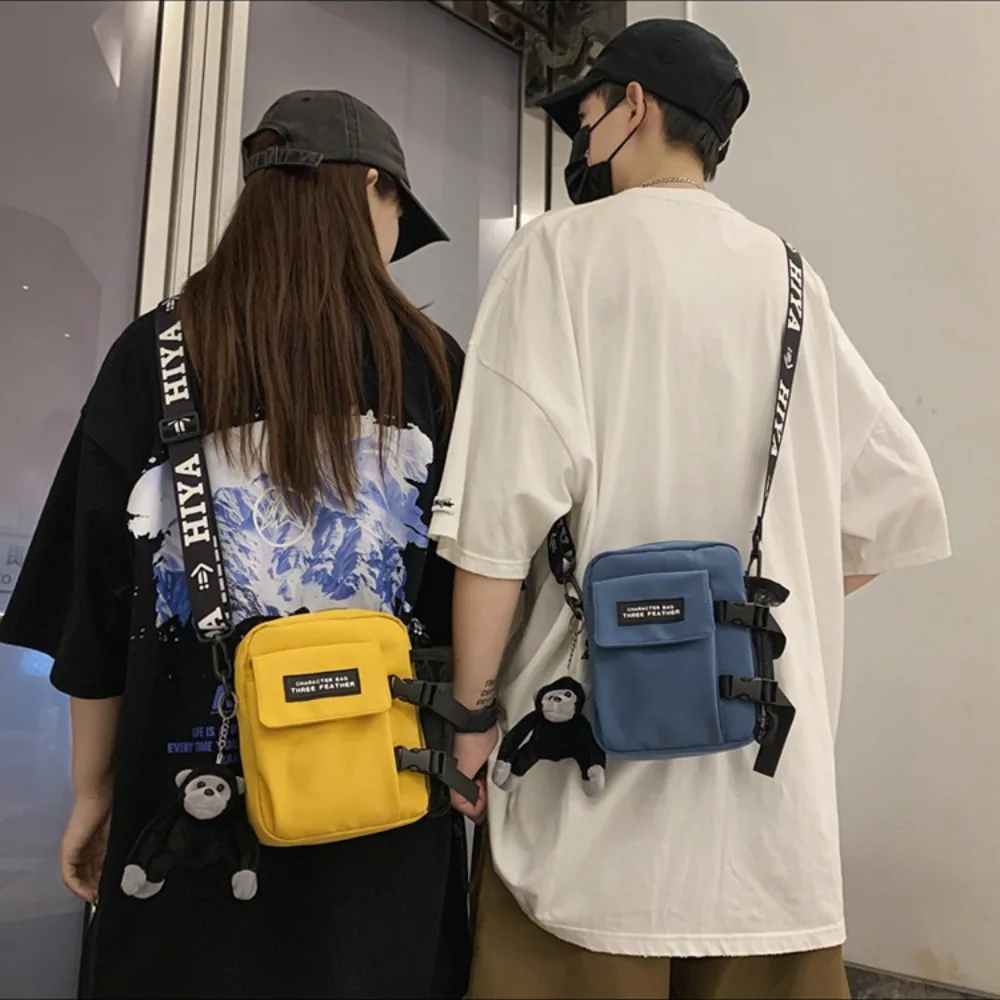 Trendy Couple Canvas Shoulder Bag Messenger Bag Casual Man Daily Commuting Bag Oudoor Travel Beach Bag