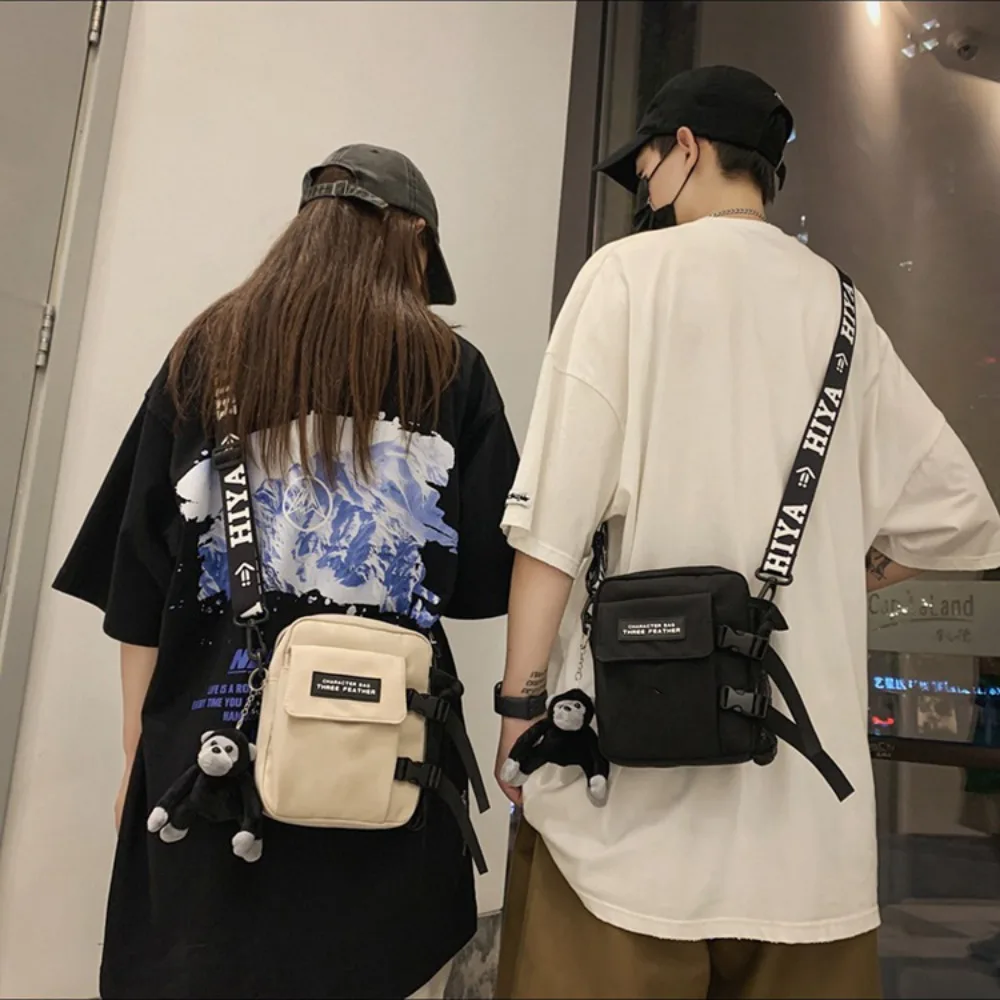 Trendy Couple Canvas Shoulder Bag Messenger Bag Casual Man Daily Commuting Bag Oudoor Travel Beach Bag