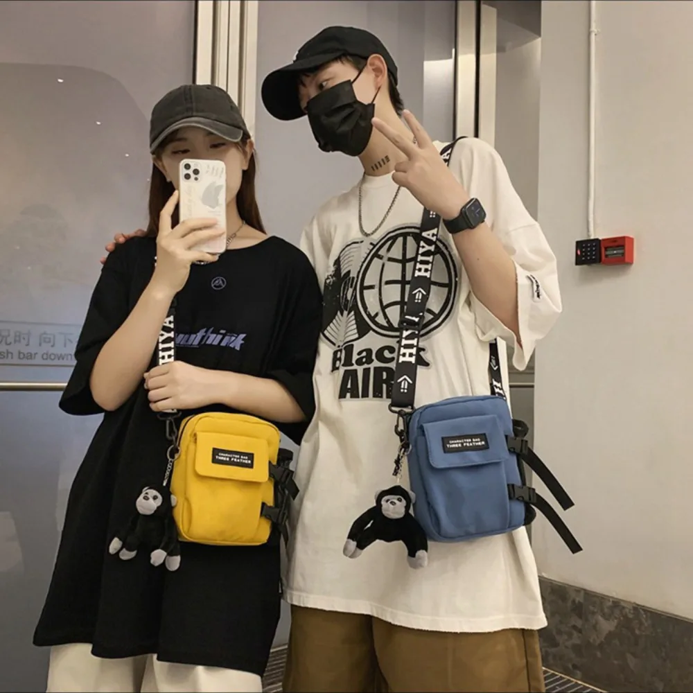 Trendy Couple Canvas Shoulder Bag Messenger Bag Casual Man Daily Commuting Bag Oudoor Travel Beach Bag