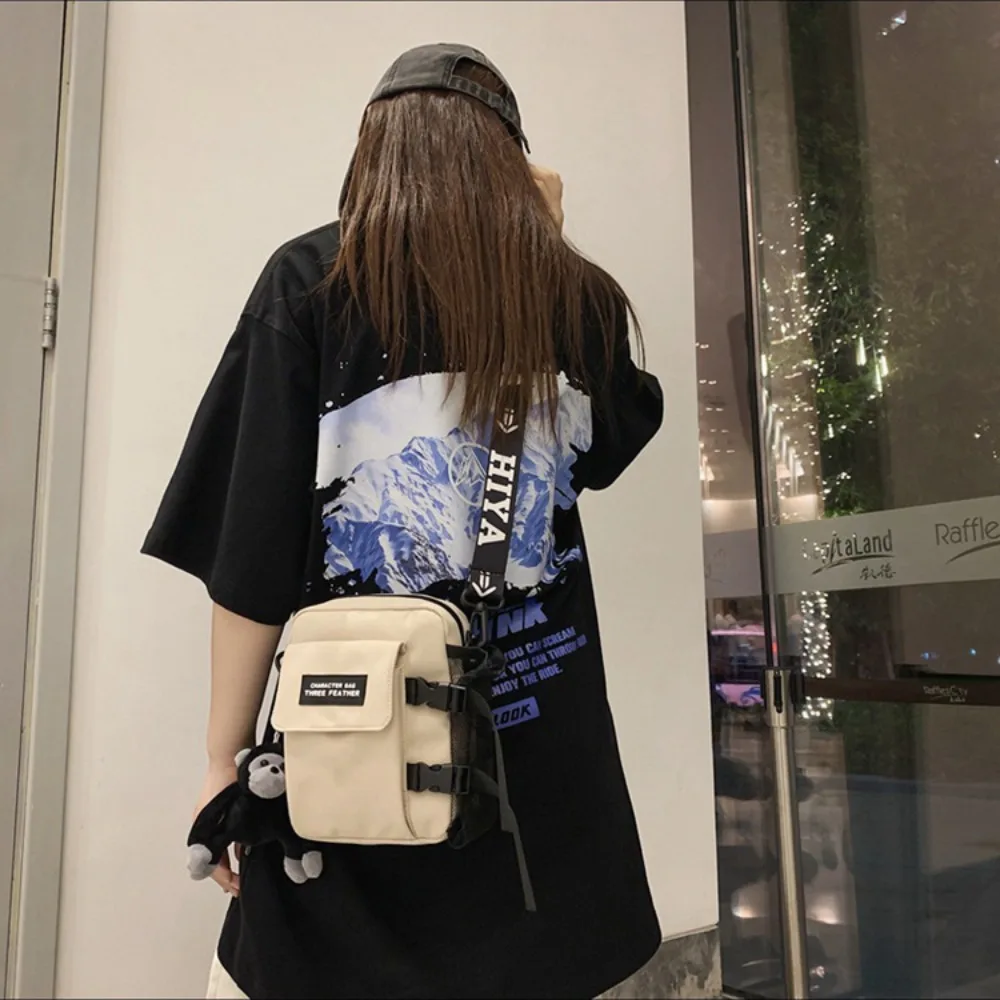 Trendy Couple Canvas Shoulder Bag Messenger Bag Casual Man Daily Commuting Bag Oudoor Travel Beach Bag