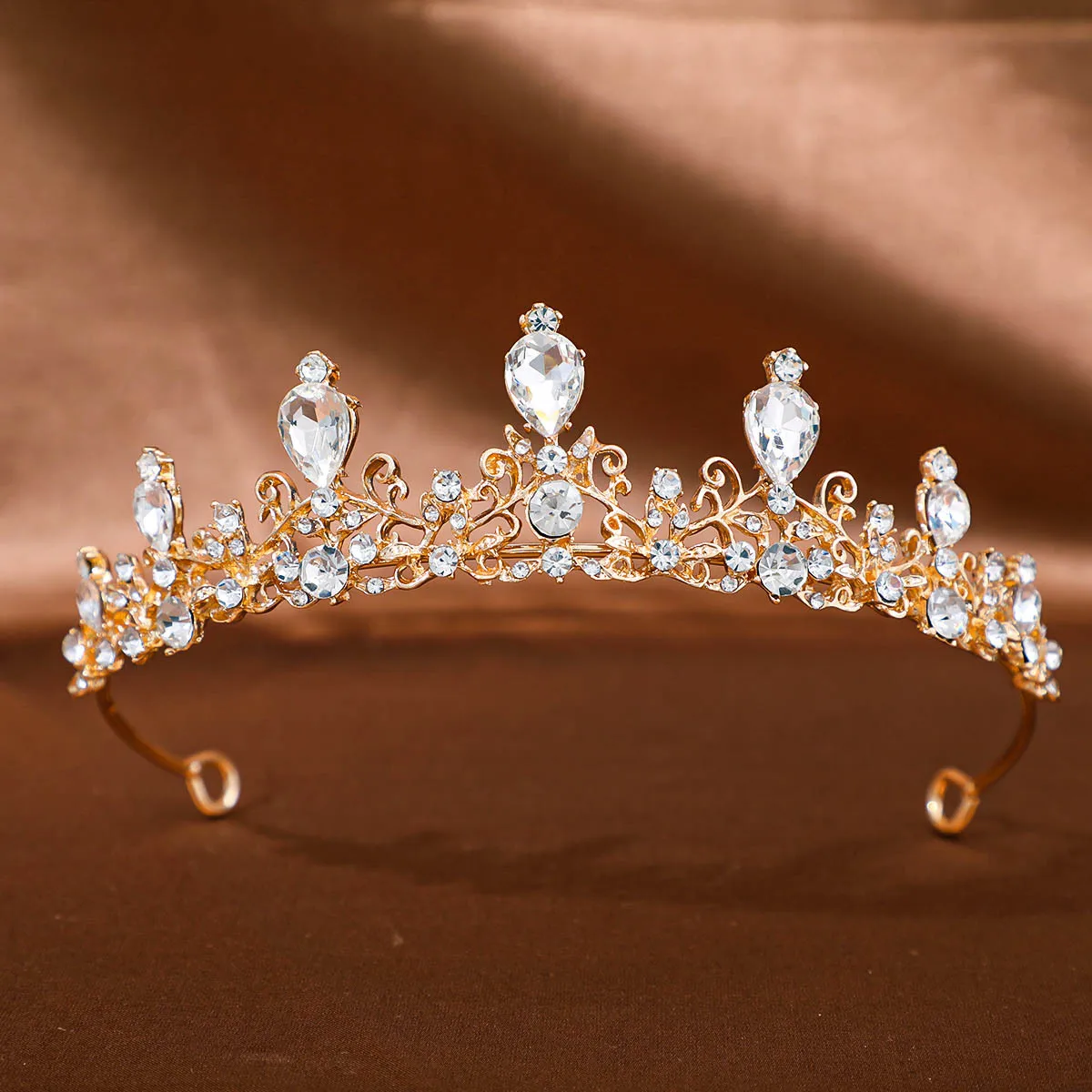1Pc Golden Baroque Crystal Tiaras And Crowns For Women Bride Rhinestone Prom Diadem Headband Bridal Wedding Hair Accessories