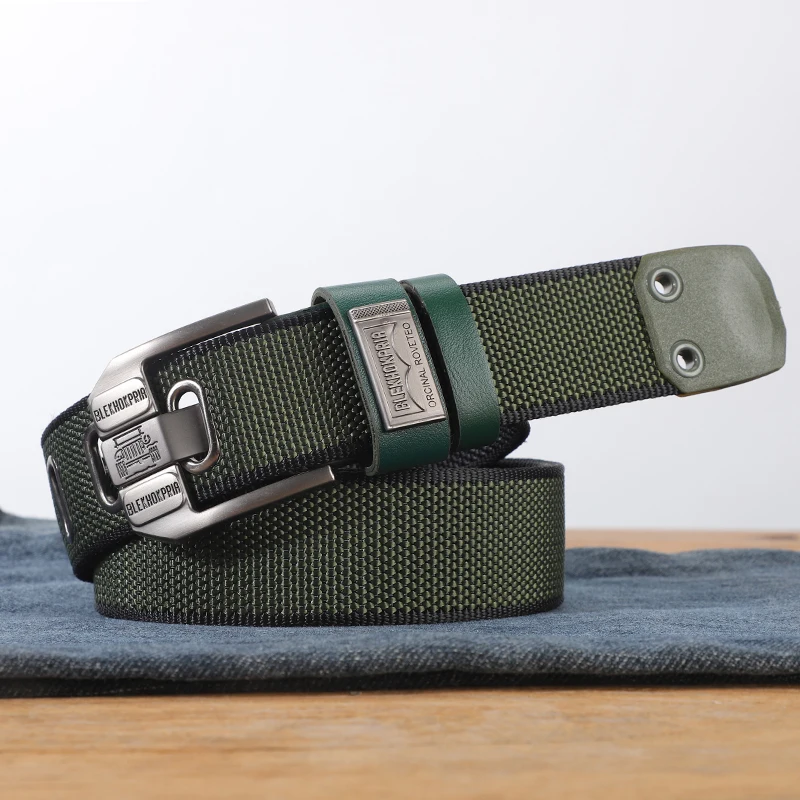 Canvas belt, men's new thickened belt, casual and versatile, extended fabric belt, large needle buckle, jeans belt