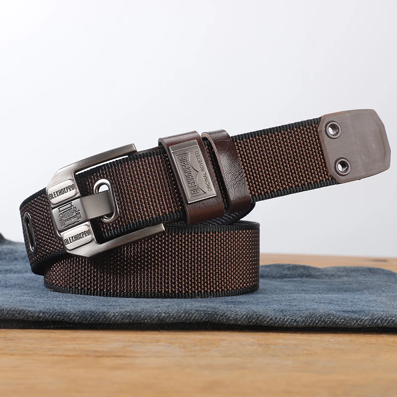 Canvas belt, men's new thickened belt, casual and versatile, extended fabric belt, large needle buckle, jeans belt