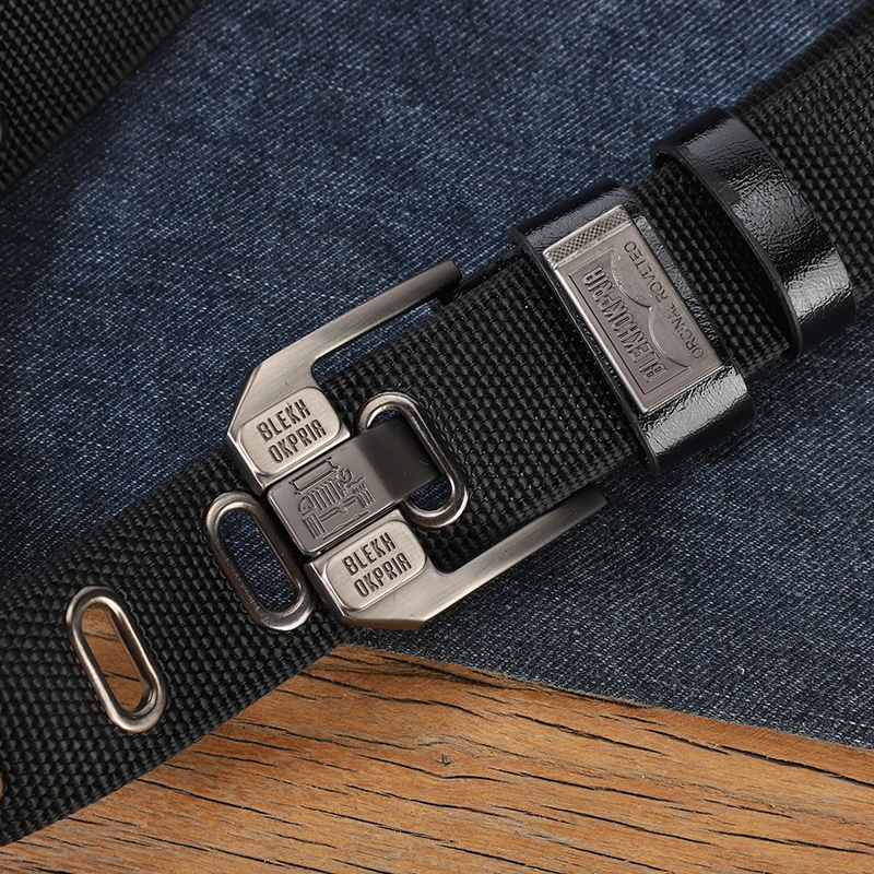Canvas belt, men's new thickened belt, casual and versatile, extended fabric belt, large needle buckle, jeans belt