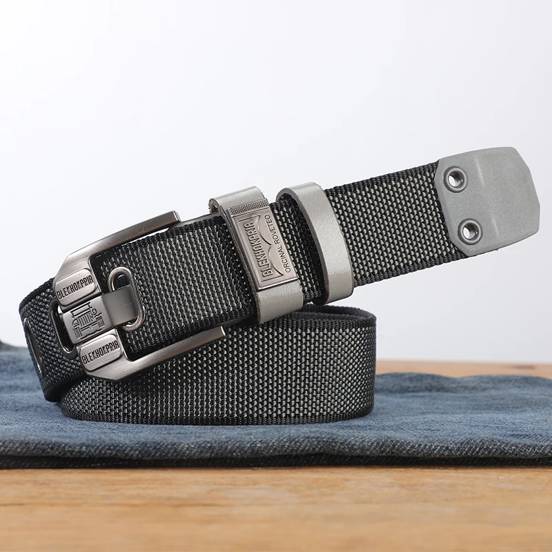 Canvas belt, men's new thickened belt, casual and versatile, extended fabric belt, large needle buckle, jeans belt