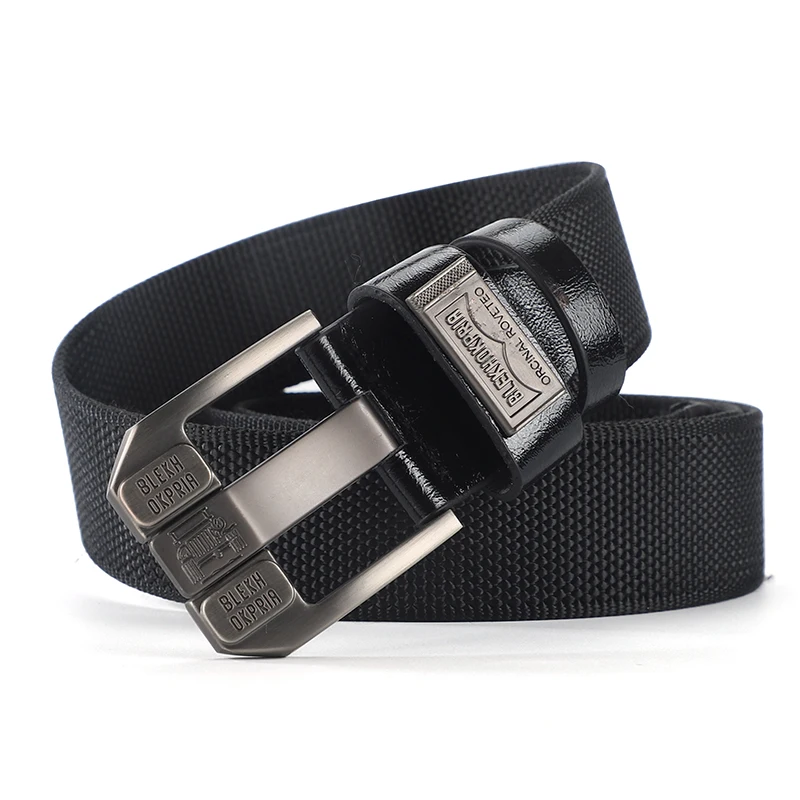Canvas belt, men's new thickened belt, casual and versatile, extended fabric belt, large needle buckle, jeans belt