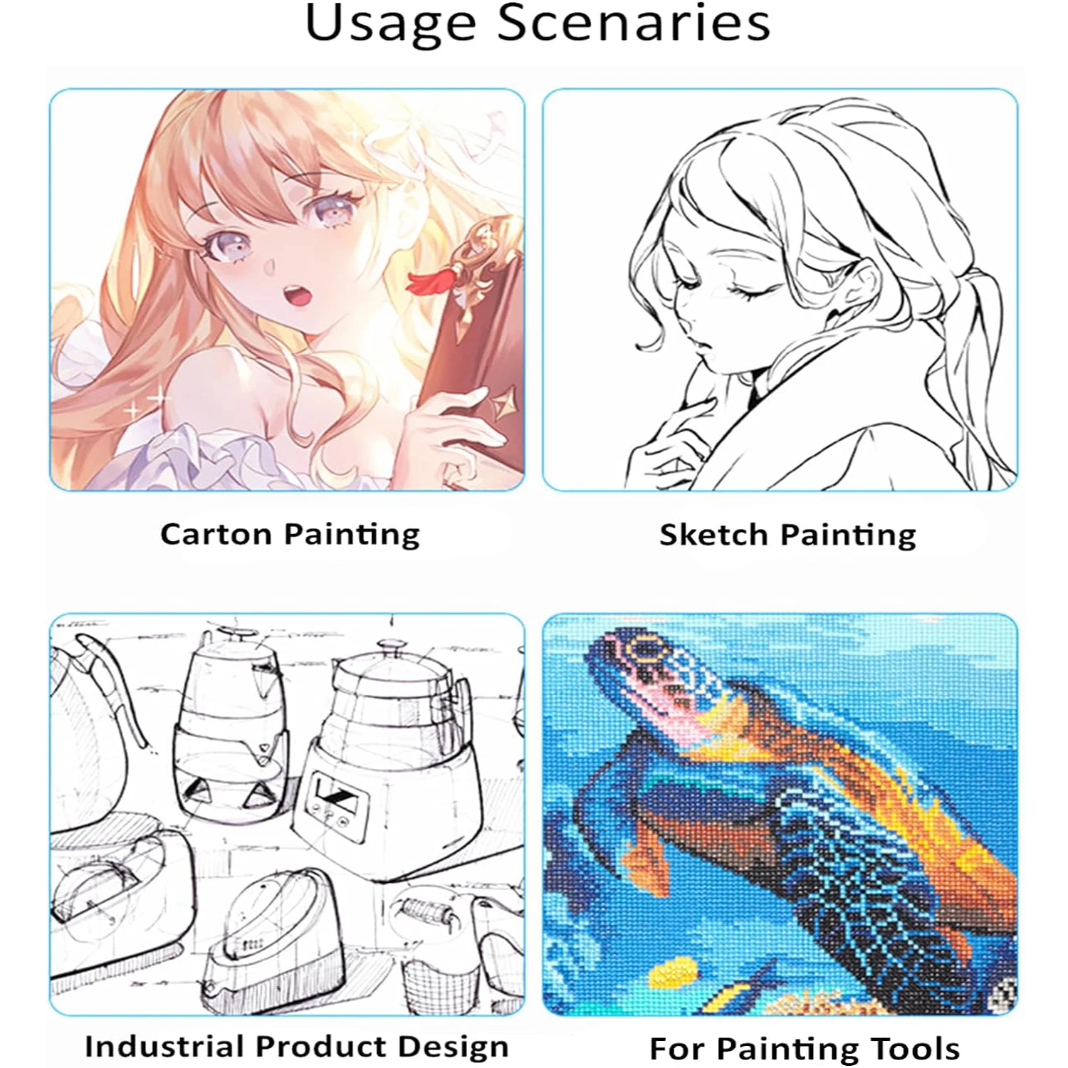 A3 LED Light Pad for Diamond Art,Sketching,Adjustable Brightness,Sketching, Tracing USB Powered Complete Art Light Board Kit