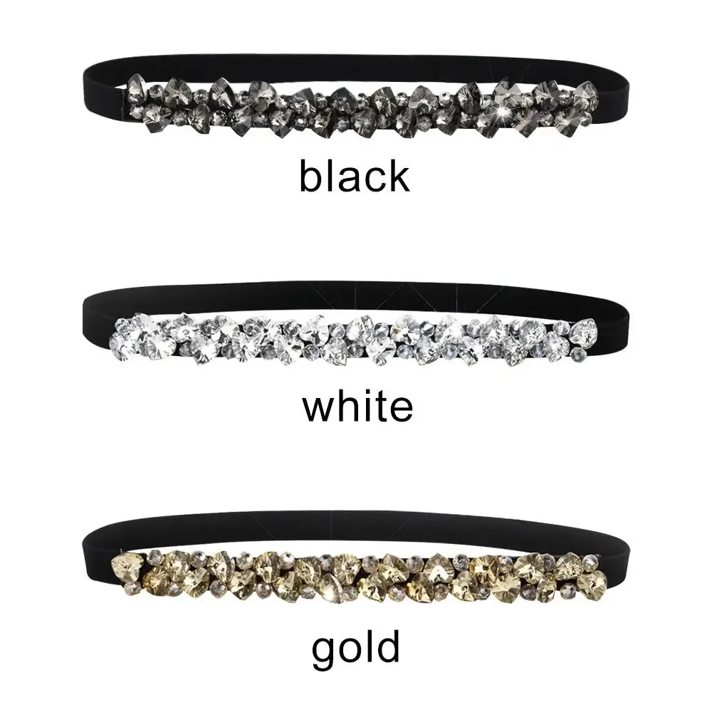 Fashion Crystal Belts Women Elastic Shining Waist Slim Fit Rhinestone Luxury Ladies Woman For Dress Accesorios