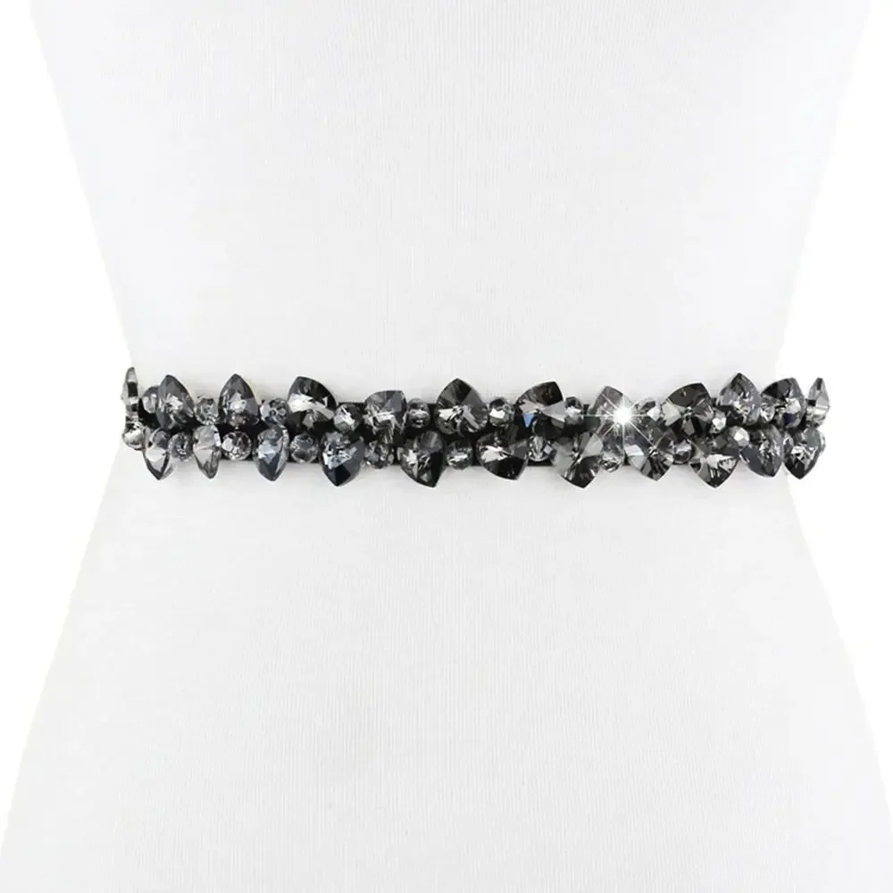 Fashion Crystal Belts Women Elastic Shining Waist Slim Fit Rhinestone Luxury Ladies Woman For Dress Accesorios