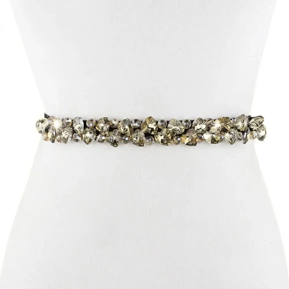 Fashion Crystal Belts Women Elastic Shining Waist Slim Fit Rhinestone Luxury Ladies Woman For Dress Accesorios