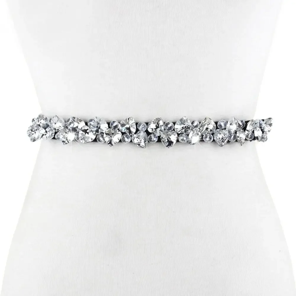 Fashion Crystal Belts Women Elastic Shining Waist Slim Fit Rhinestone Luxury Ladies Woman For Dress Accesorios
