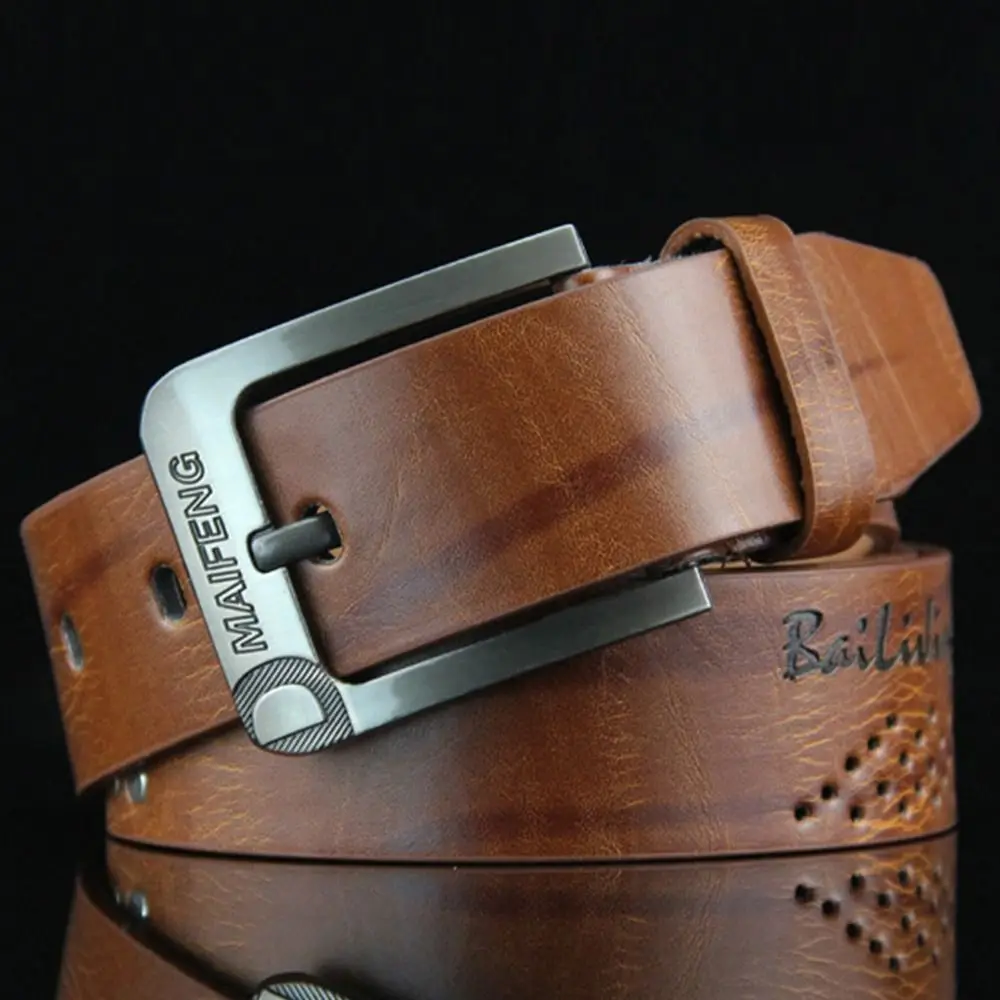 High Quality Leather Belt Vintage Belt Practical Pin Buckle Waistband Casual Pants Bands Classic Men Belts Apparel Accessories