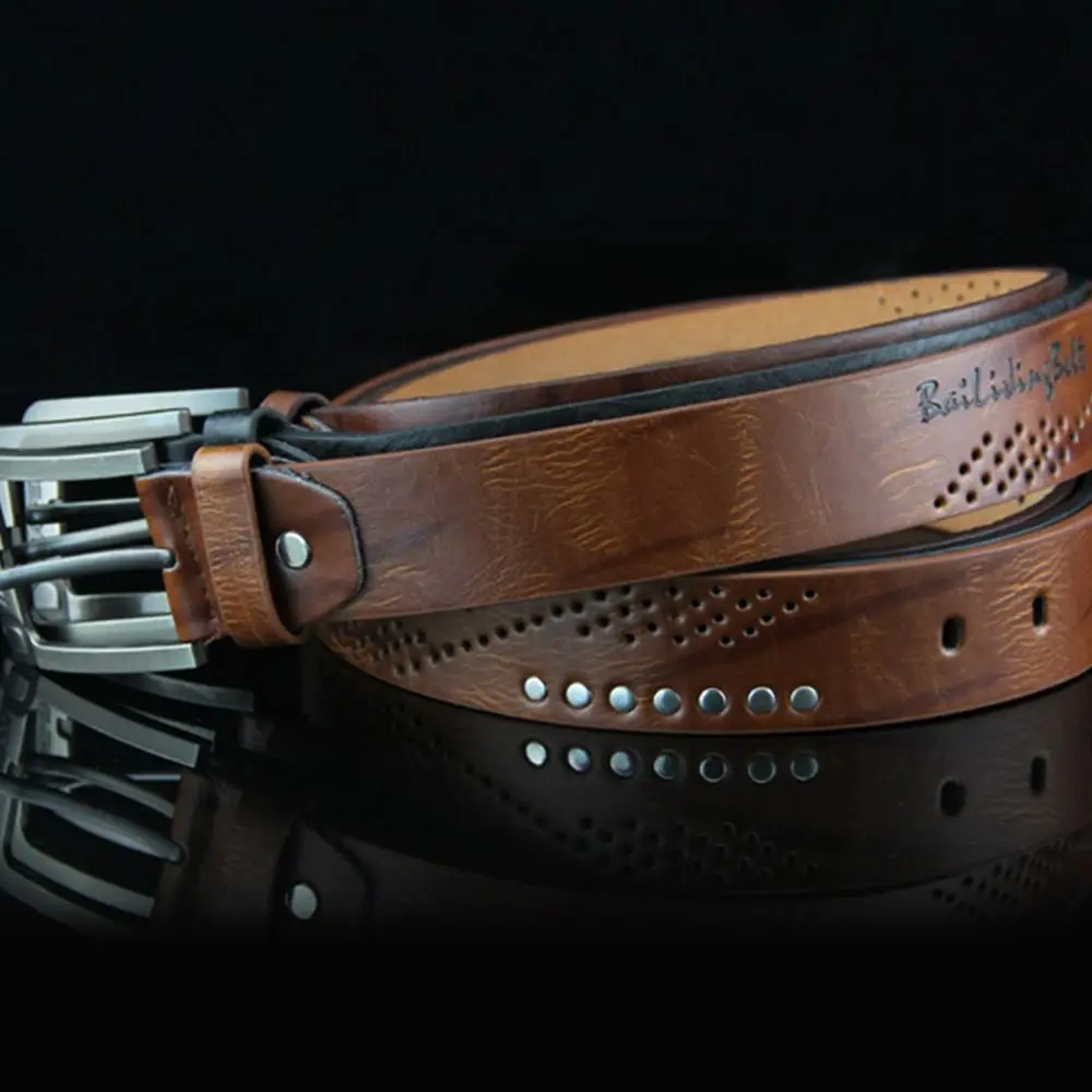 High Quality Leather Belt Vintage Belt Practical Pin Buckle Waistband Casual Pants Bands Classic Men Belts Apparel Accessories