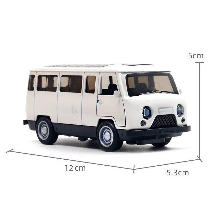 1:36 Alloy Vintage Diecast Cute Cartoon Van Classic Car Model Pull Back Car Model Miniature Vehicle Replica For Collection Gift