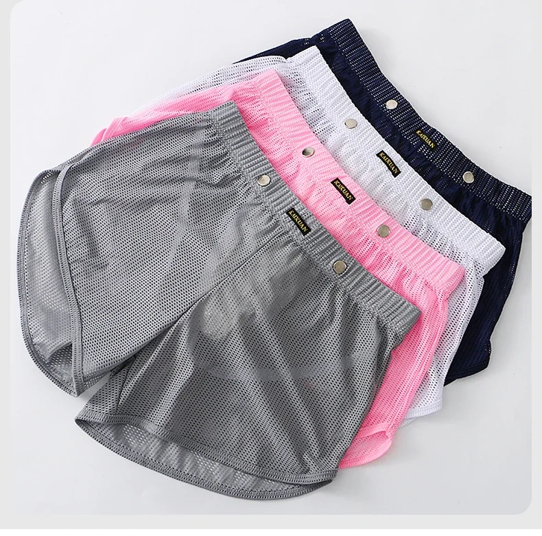 Breathable Mesh Boxers for Men - Loose-Fit Athletic Underwear with Enhancing Pouch Arrow Shorts