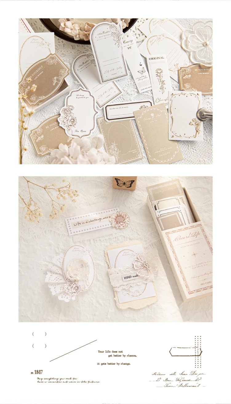 Yoofun 30pcs/box Vintage Label Stickers Retro Diary Scrapbooking Collage Junk Journal Stickers Office School Stationery Label