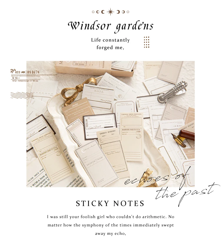 Yoofun 30pcs/box Vintage Label Stickers Retro Diary Scrapbooking Collage Junk Journal Stickers Office School Stationery Label