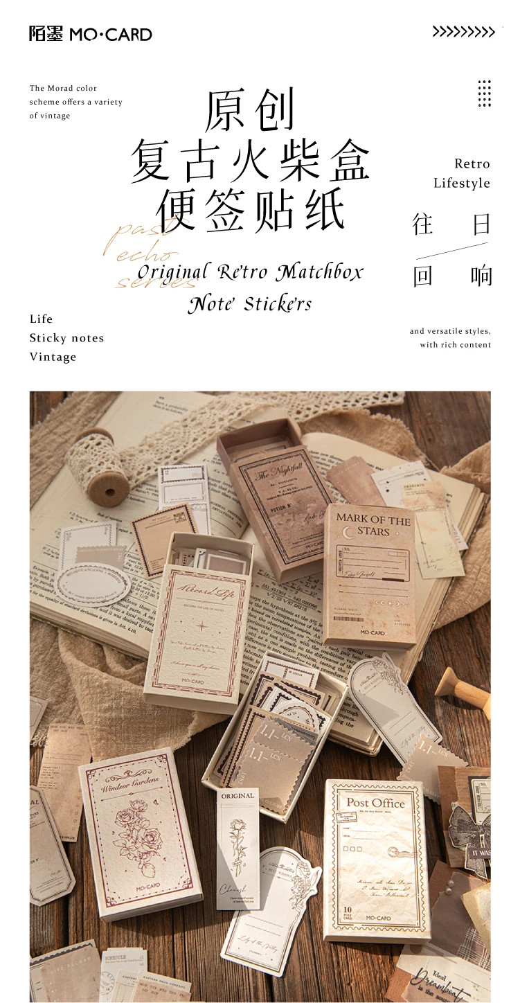 Yoofun 30pcs/box Vintage Label Stickers Retro Diary Scrapbooking Collage Junk Journal Stickers Office School Stationery Label