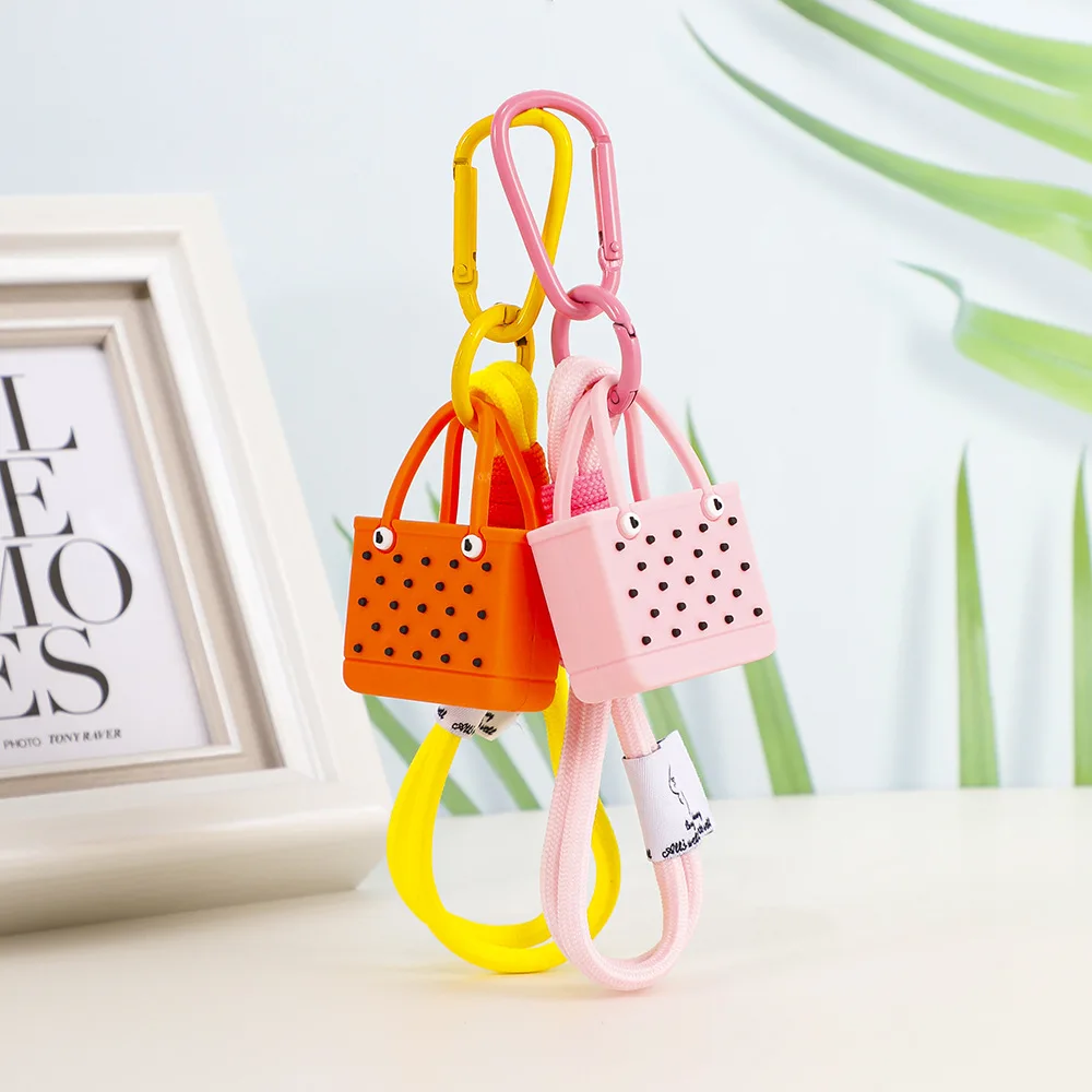 Fashion Simulation Beach Bag Keychain Women's Bag Pendants Keychain Pendant Charm Wallet Accessories