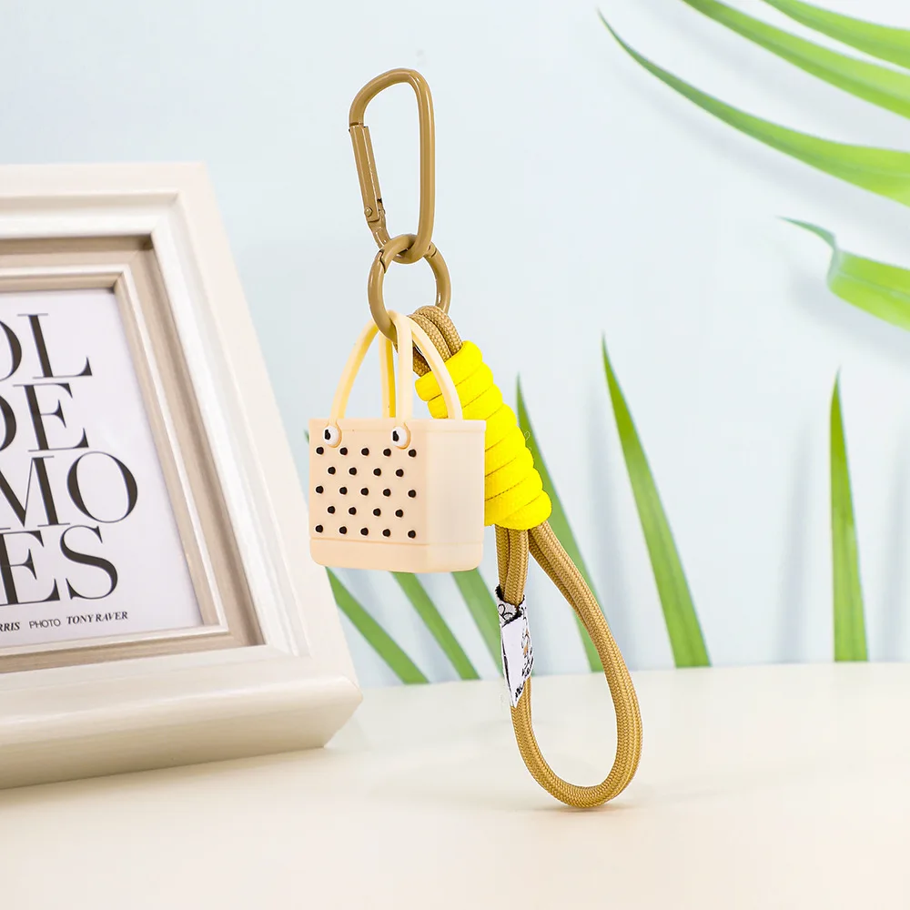 Fashion Simulation Beach Bag Keychain Women's Bag Pendants Keychain Pendant Charm Wallet Accessories