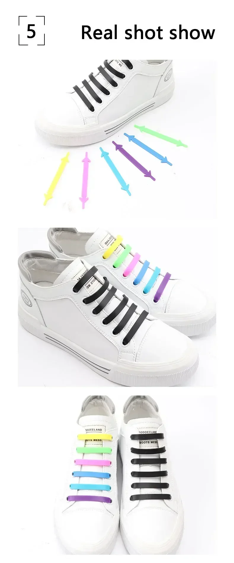 NEW 12pcs/lot Silicone Shoelaces No Tie Elastic Shoe Laces Special Shoestrings for Kid/Adult Lacing Rubber Sneakers Shoe Lace