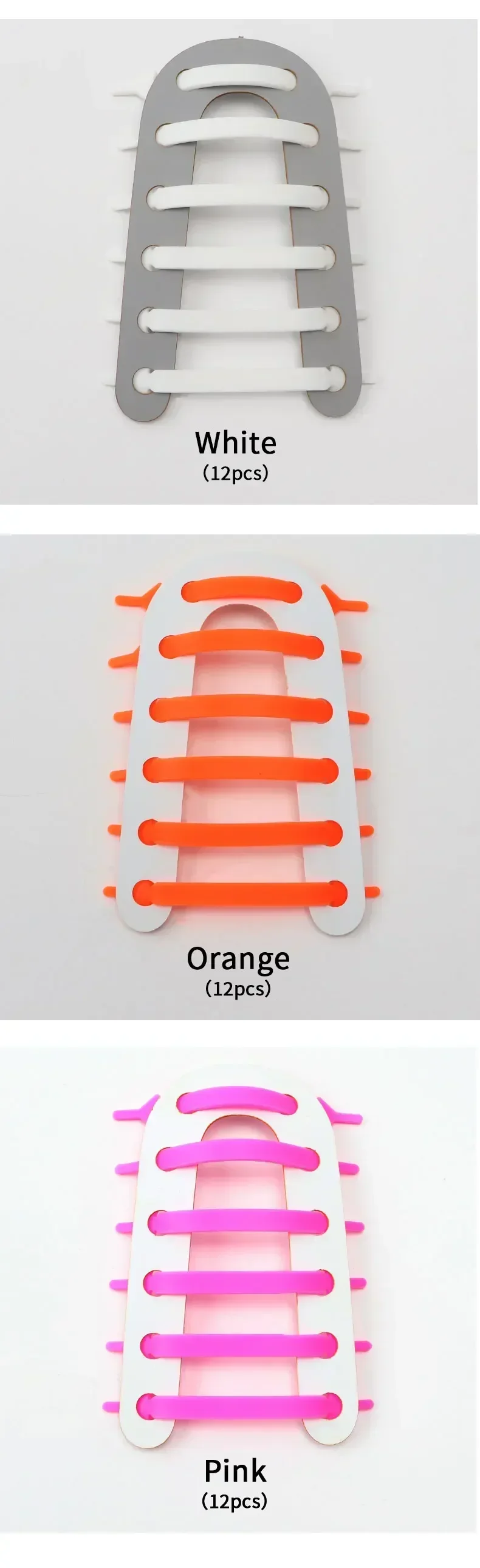 NEW 12pcs/lot Silicone Shoelaces No Tie Elastic Shoe Laces Special Shoestrings for Kid/Adult Lacing Rubber Sneakers Shoe Lace