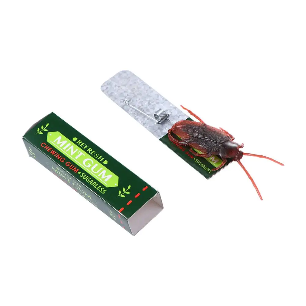 Prank Trick Toy April Fools Day Simulation Fake Chewing Gum Toy Shocking Cockroach Chewing Pull Head Spoof Toys For Children