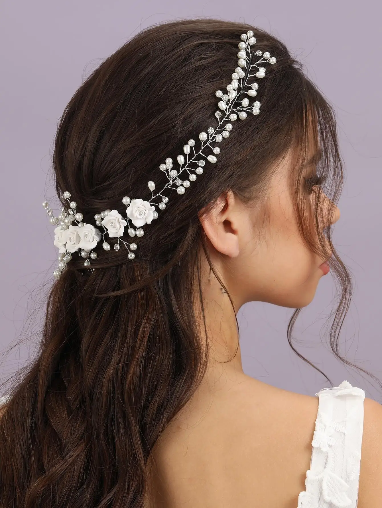 HandMade Silver Color Pearl Wedding Hair Combs Hair Accessories for Bridal Flower Headpiece Women Bride Hair ornaments Jewelry