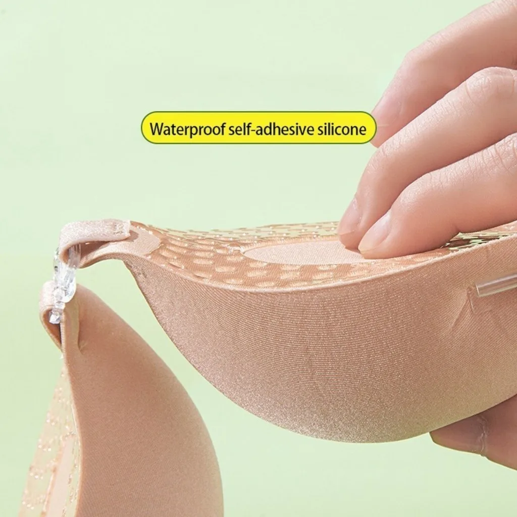 5cm Thick Adhesive Padded Bra，Push Up Strapless Bra，Reusable Invisible Nipple Tape，Front Closure Brea Ast Lift Breast Stickers