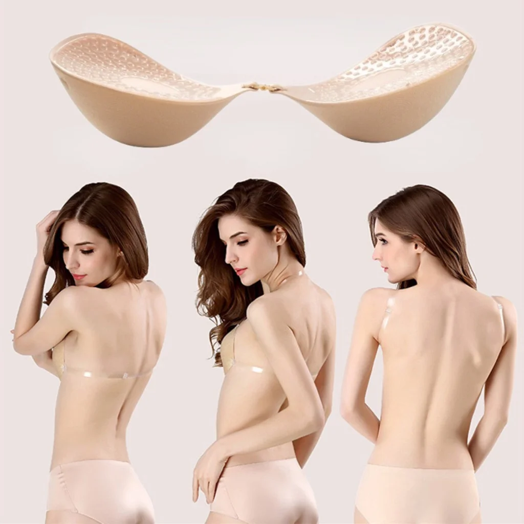 5cm Thick Adhesive Padded Bra，Push Up Strapless Bra，Reusable Invisible Nipple Tape，Front Closure Brea Ast Lift Breast Stickers