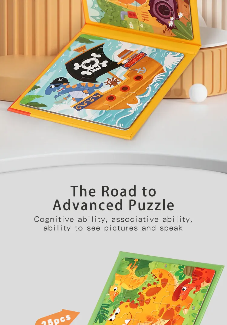 Magnetic Puzzles Games for Kids Busy Quiet Cartoon Animals Jigsaw Book Montessori Baby Educational Toys Children's Early Gifts