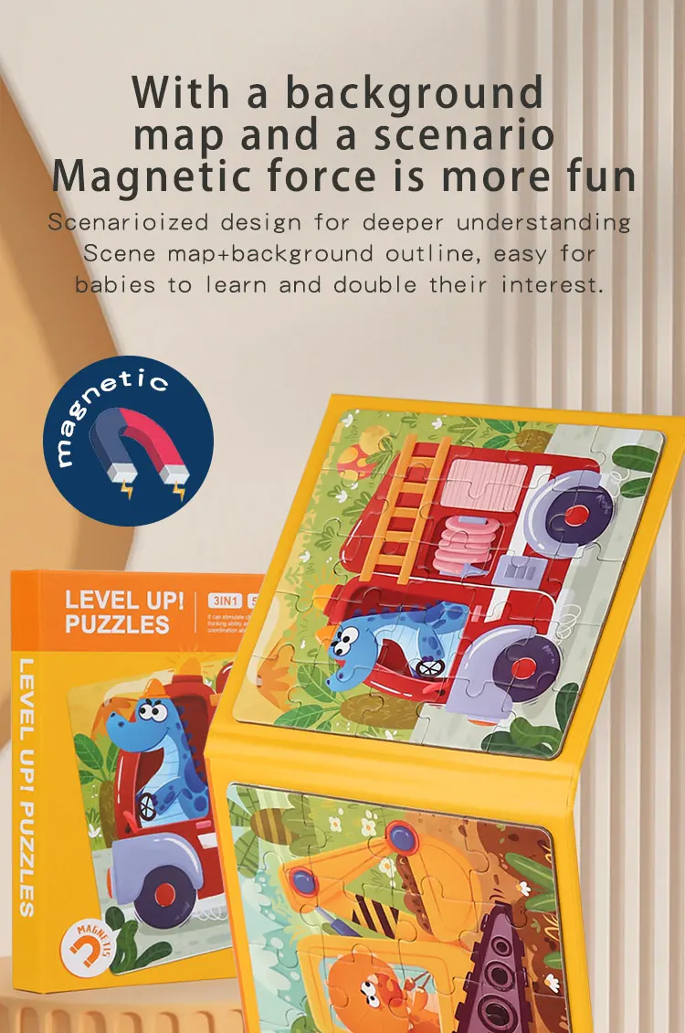 Magnetic Puzzles Games for Kids Busy Quiet Cartoon Animals Jigsaw Book Montessori Baby Educational Toys Children's Early Gifts