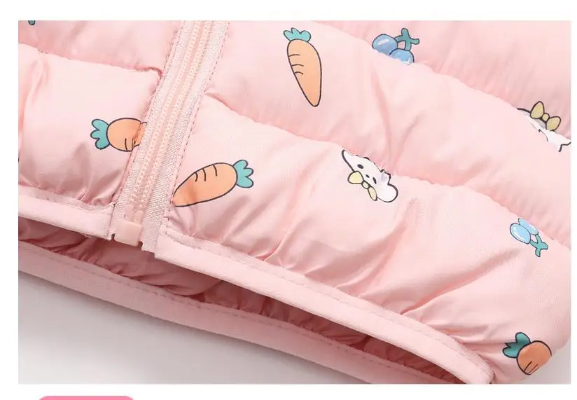 Children's Cotton Coat Baby Cartoons Down Jacket Boys Hooded Colthing Girls Warm Winter Clothes Toddler Kids Outerwear 0-5Y