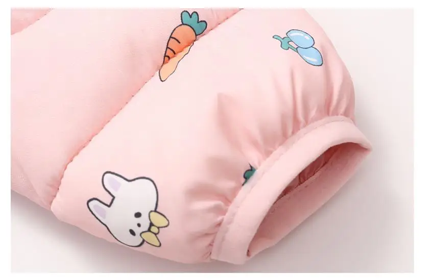 Children's Cotton Coat Baby Cartoons Down Jacket Boys Hooded Colthing Girls Warm Winter Clothes Toddler Kids Outerwear 0-5Y