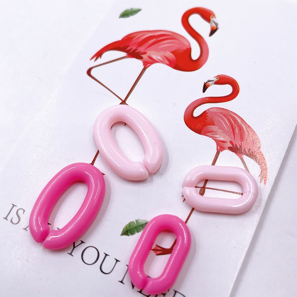 100pcs Acrylic Colorful U-shaped Opening Ring Macarons Plastic Can Be Assembled Chain Backpack Chain DIY Earring Accessories