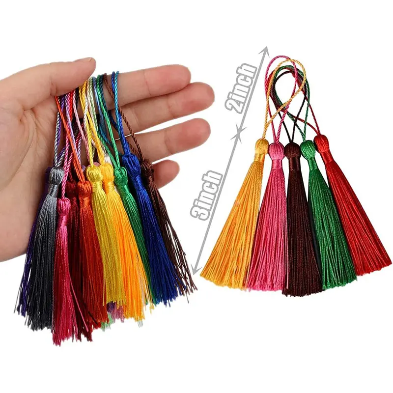 100-500Pcs 13cm Silky Tassels with Cord Loop Handmade Soft Flossy Bookmark Tassel for Jewelry Making DIY Craft Sewing Accessory