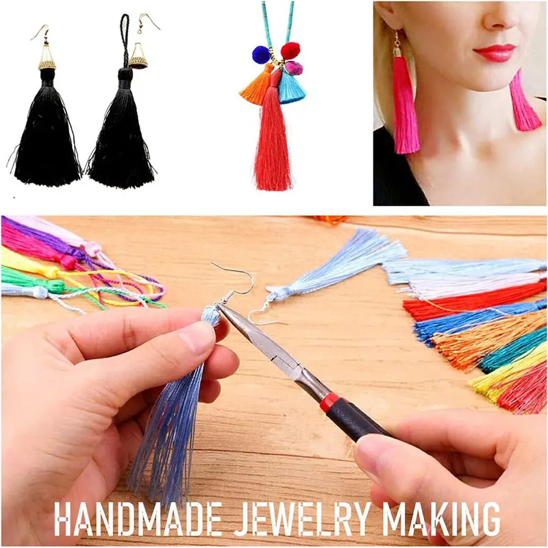 100-500Pcs 13cm Silky Tassels with Cord Loop Handmade Soft Flossy Bookmark Tassel for Jewelry Making DIY Craft Sewing Accessory