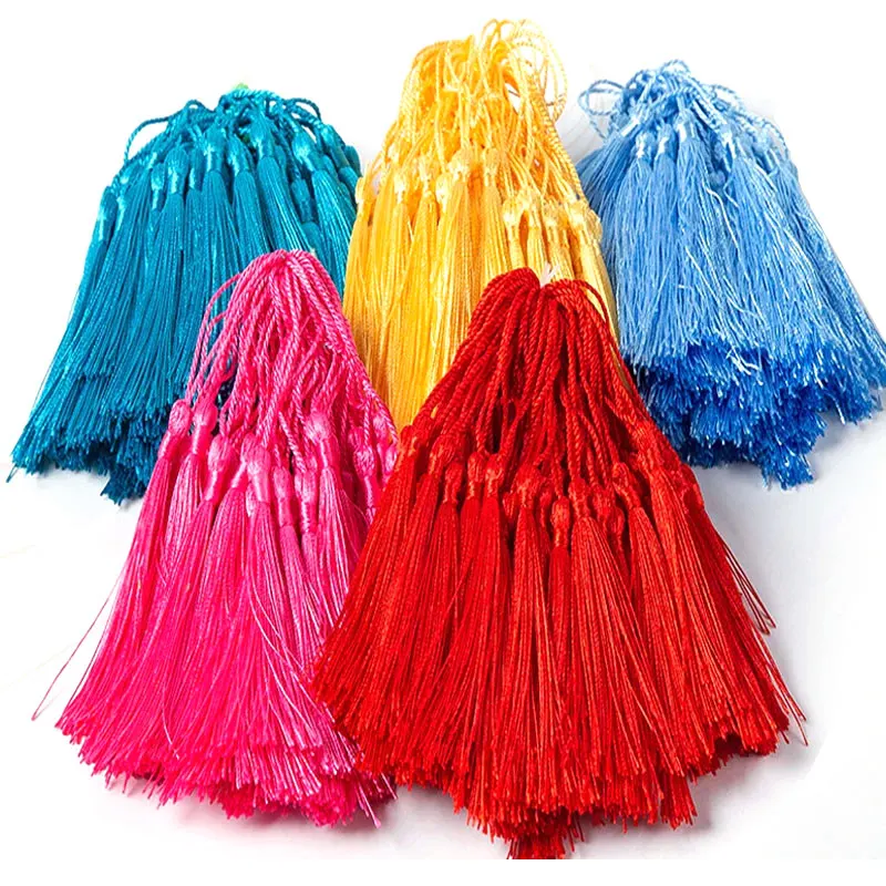 100-500Pcs 13cm Silky Tassels with Cord Loop Handmade Soft Flossy Bookmark Tassel for Jewelry Making DIY Craft Sewing Accessory