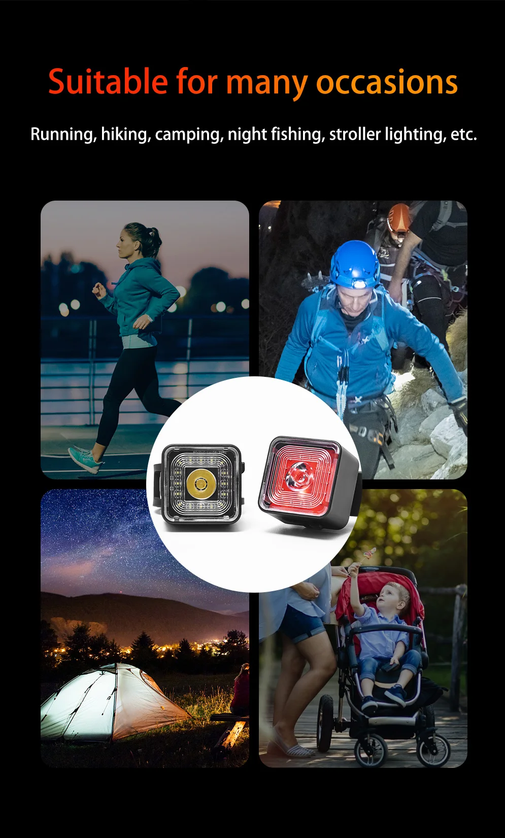 120LM Bicycle Smart Brake Sensing Light Rear/Front Sets IP66 Waterproof MTB Road Bike Taillight USB Night Cycling Safety Lamp