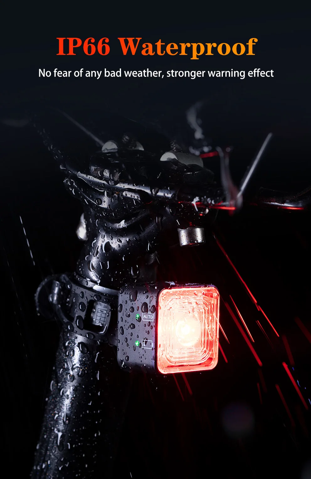 120LM Bicycle Smart Brake Sensing Light Rear/Front Sets IP66 Waterproof MTB Road Bike Taillight USB Night Cycling Safety Lamp