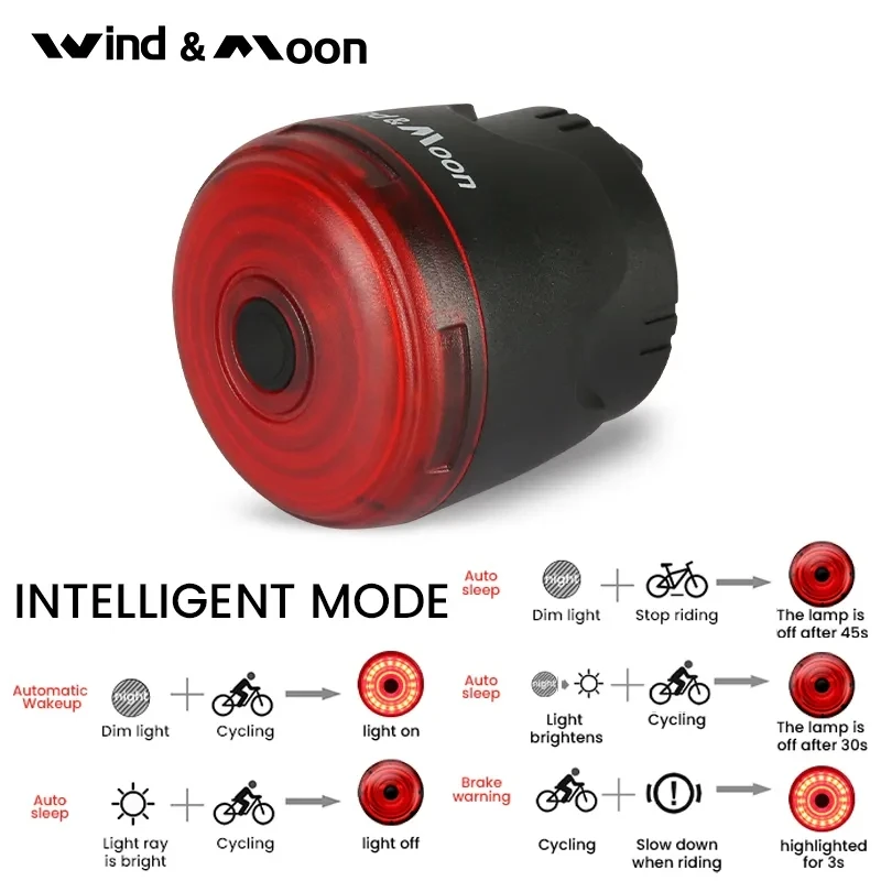 120LM Bicycle Smart Brake Sensing Light Rear/Front Sets IP66 Waterproof MTB Road Bike Taillight USB Night Cycling Safety Lamp